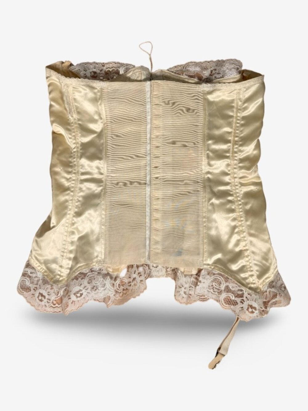 Y2K Vintage Made in Canada Yellow Silk Look Corset - Picture 4 of 8